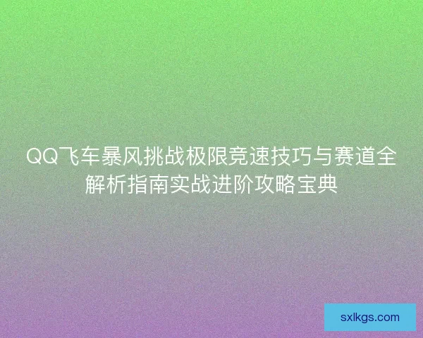 QQ飞车暴风挑战极限竞速技巧与赛道全解析指南实战进阶攻略宝典